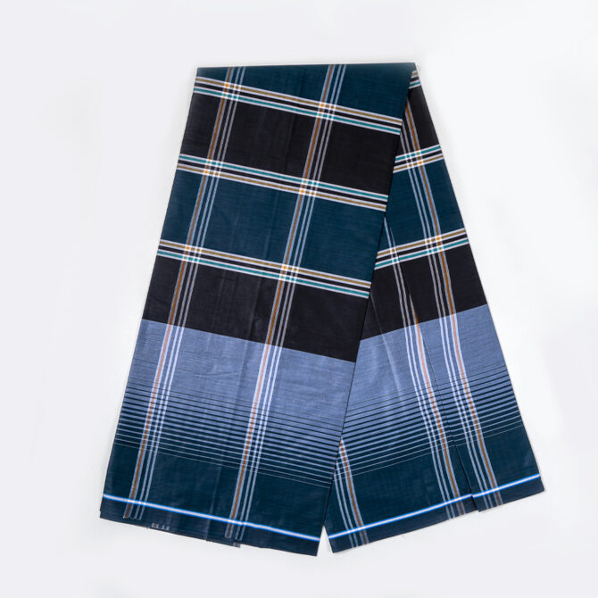 Classic Black Contrasted Cotton Lungi