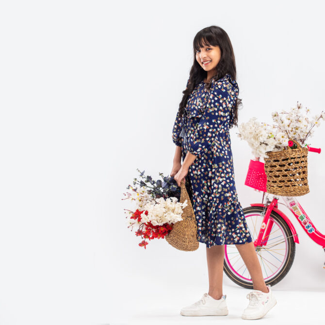 iNFINITY Girls Navy Color Frock