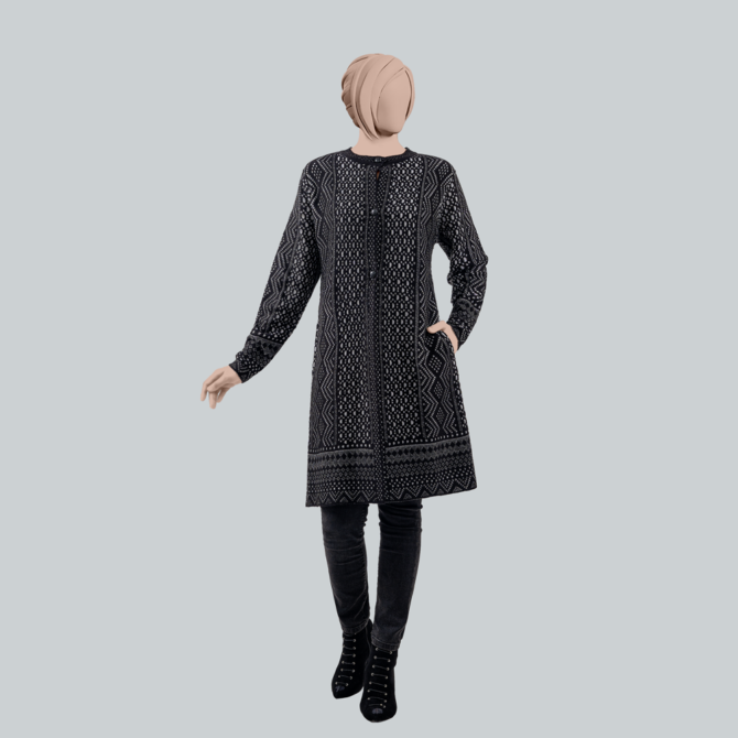 Classic Black Contrasted Cardigan by iNFINITY Mega Mall