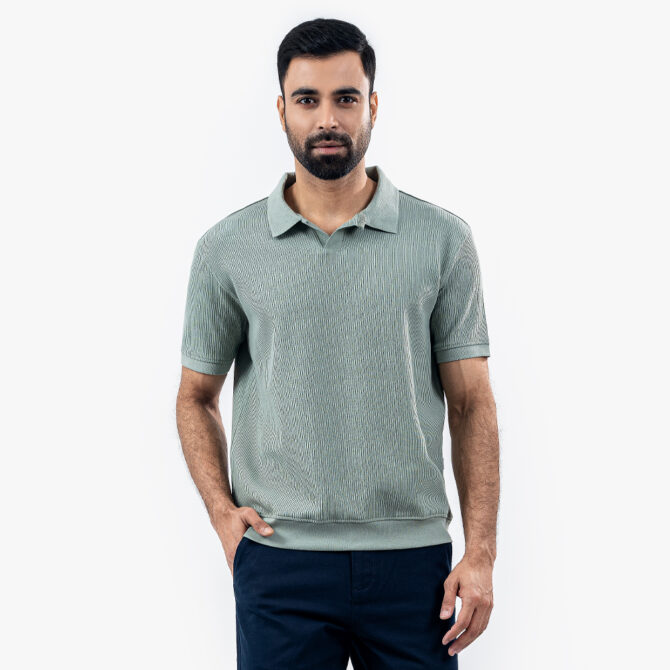Richman Lite Green Color Half Sleeve Polo Shirt
