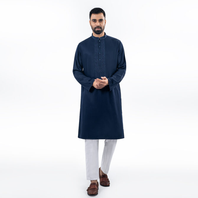 Lubnan Men’s Regular Fit Dark Blue Panjabi