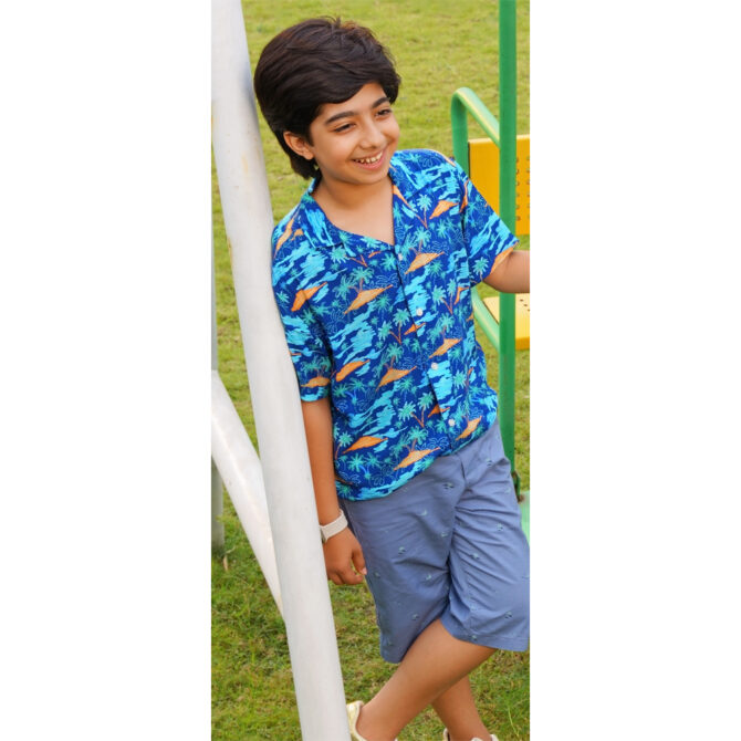 Boys Tropical Printed Shirt