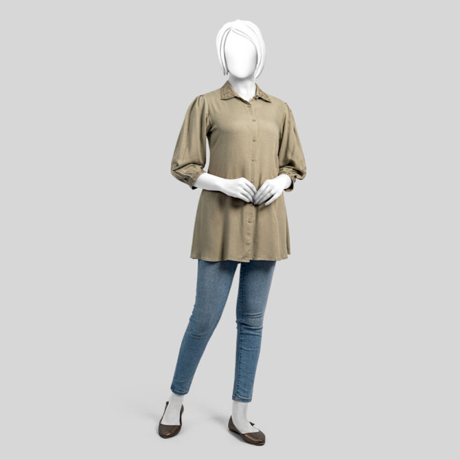 Women’s Lite Olive Color Western Tops by Muslin