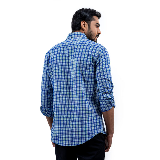 Men’s Blue Color Texture Full Sleeve Slim Fit Shirt