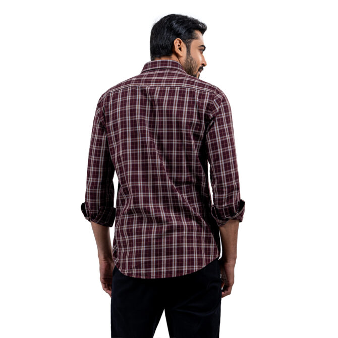 Men’s Khaki Color Texture Full Sleeve Slim Fit Shirt