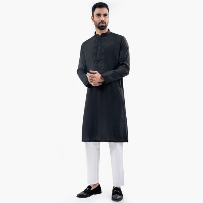 Lubnan Men’s Regular Fit Black Color Premium Panjabi