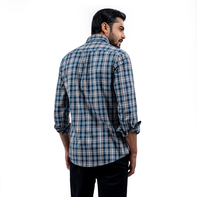Men’s Dark Navy Color Texture Ultra Slim Fit Casual Shirt