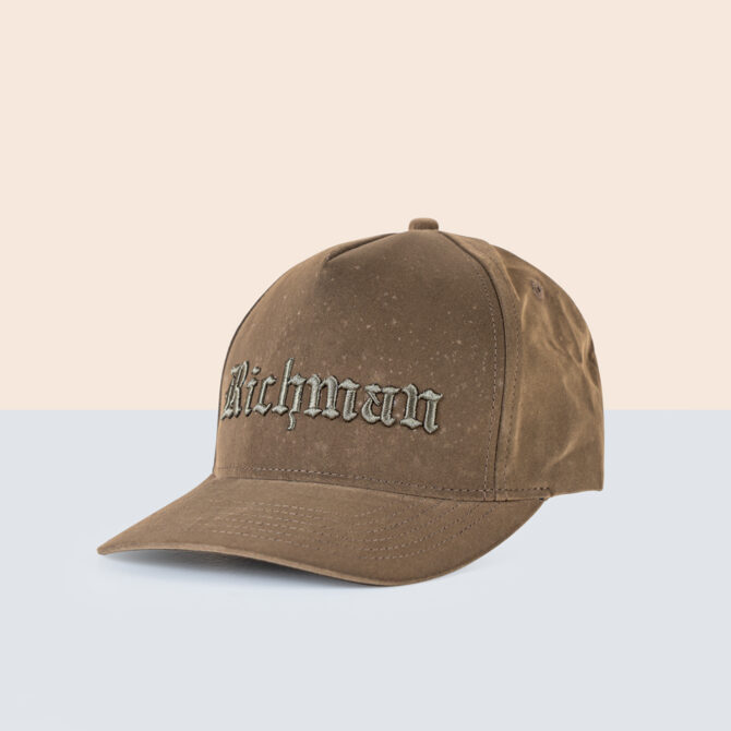 Classic Khaki Colour Suede Fabric Cap by RICHMAN
