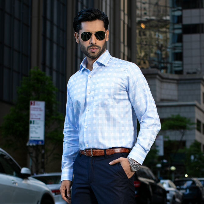 Men’s Sky Color Full Sleeve Regular Fit Formal Shirt