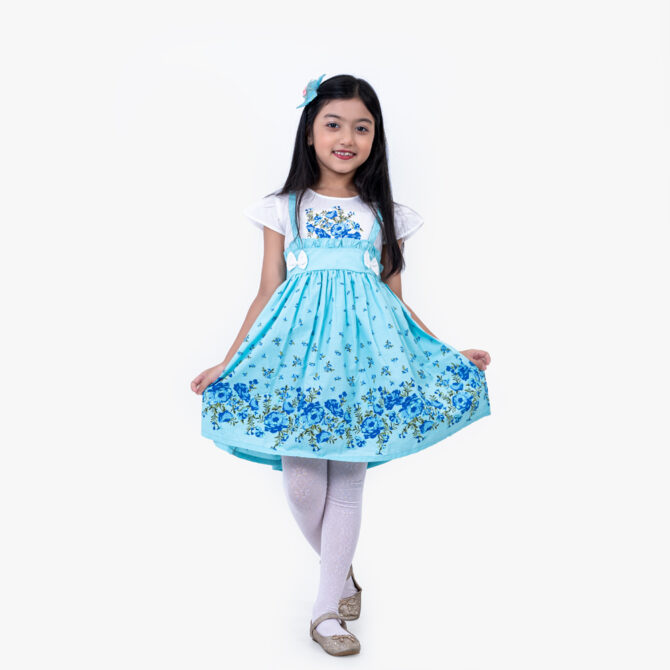iNFINITY Girls Blue Color Floral Frock
