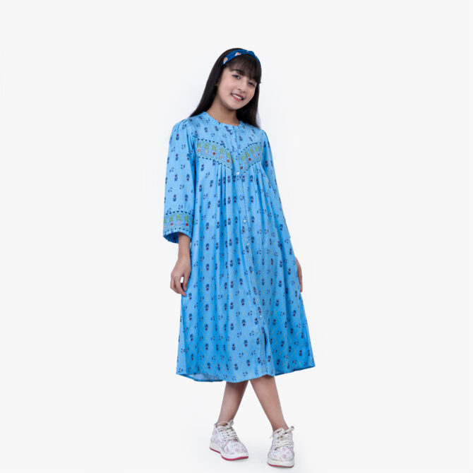 iNFINITY Girls Blue Color Printed Tops