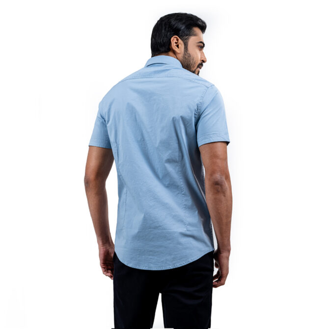 Richman Sky Color Ultra Slim Fit Half Sleeve Shirt