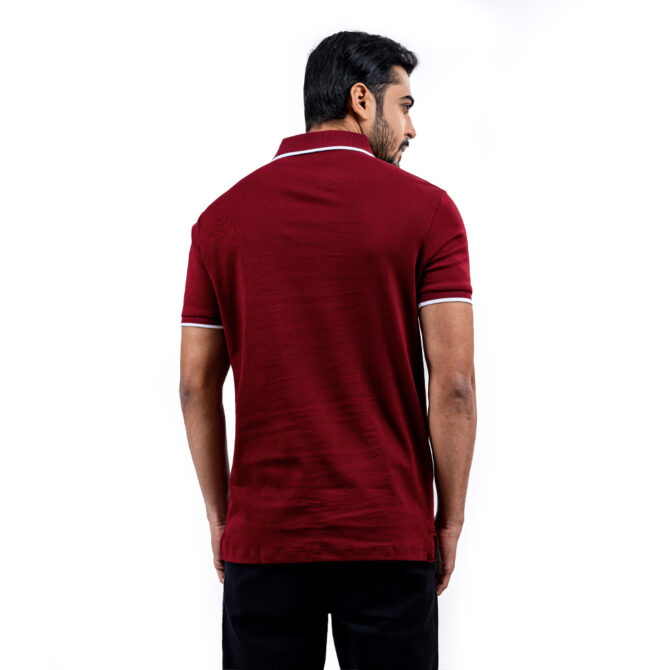 Richman Maroon Color Solid Half Sleeve Polo Shirt