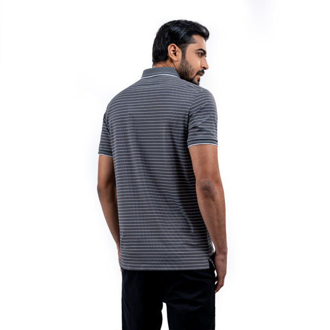 Richman Dark Blue Color Stripe Half Sleeve Polo Shirt