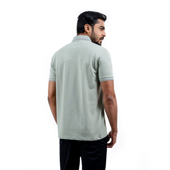 Richman Lite Olive Color Solid Half Sleeve Polo Shirt