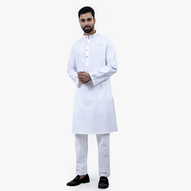 Lubnan Men’s Regular Fit White Color Panjabi