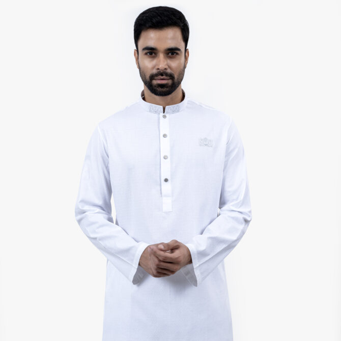 Lubnan Men’s Regular Fit White Color Panjabi
