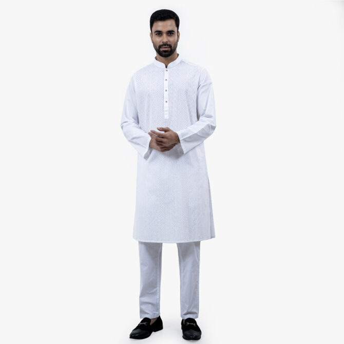 Lubnan Men’s Regular Fit White Color Classic Panjabi