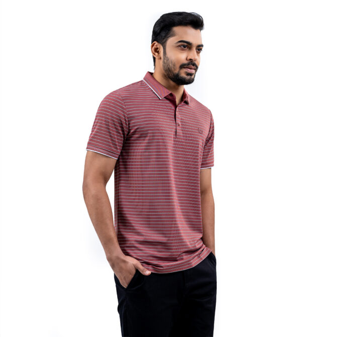 Richman Onion Color Stripe Half Sleeve Polo Shirt