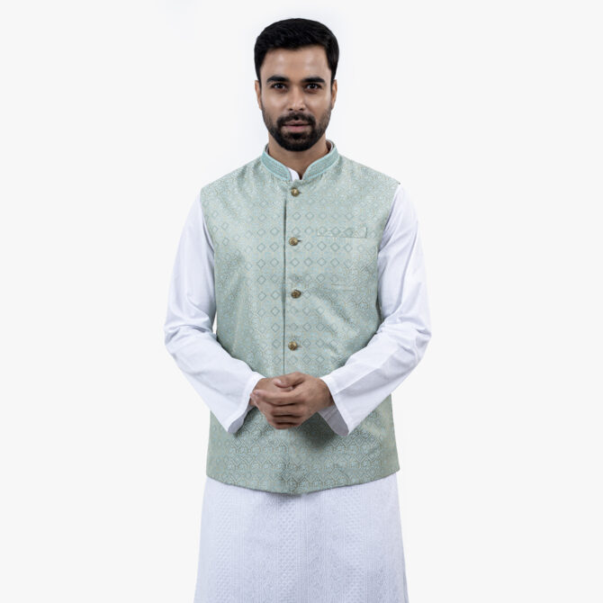 Premium Pastel Color Printed Waistcoat by LUBNAN