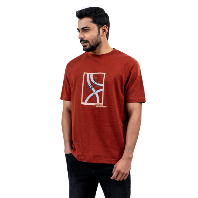 Richman Maroon Color Round Neck T-Shirt
