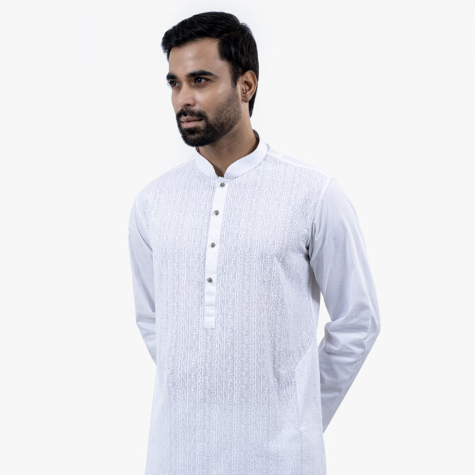 Lubnan Men’s Regular Fit White Color Classic Panjabi