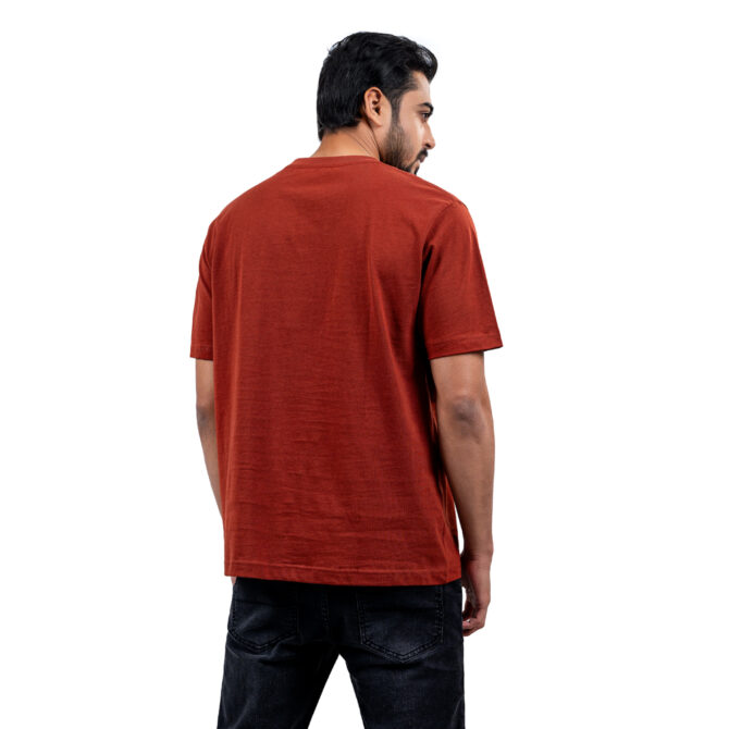 Richman Maroon Color Round Neck T-Shirt