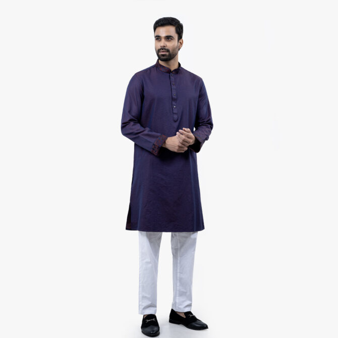 Lubnan Men’s Slim Fit Purple Colour Panjabi