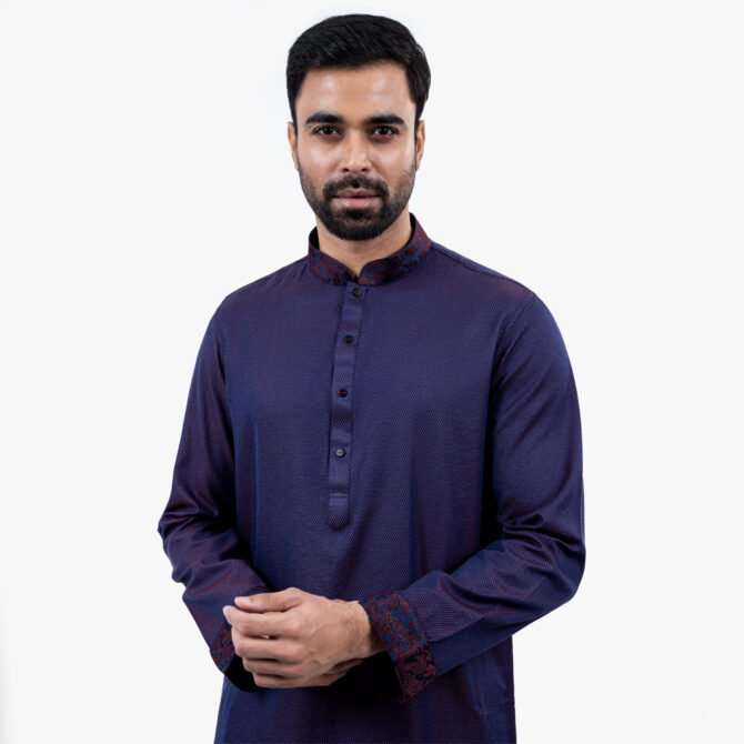 Lubnan Men’s Slim Fit Purple Colour Panjabi