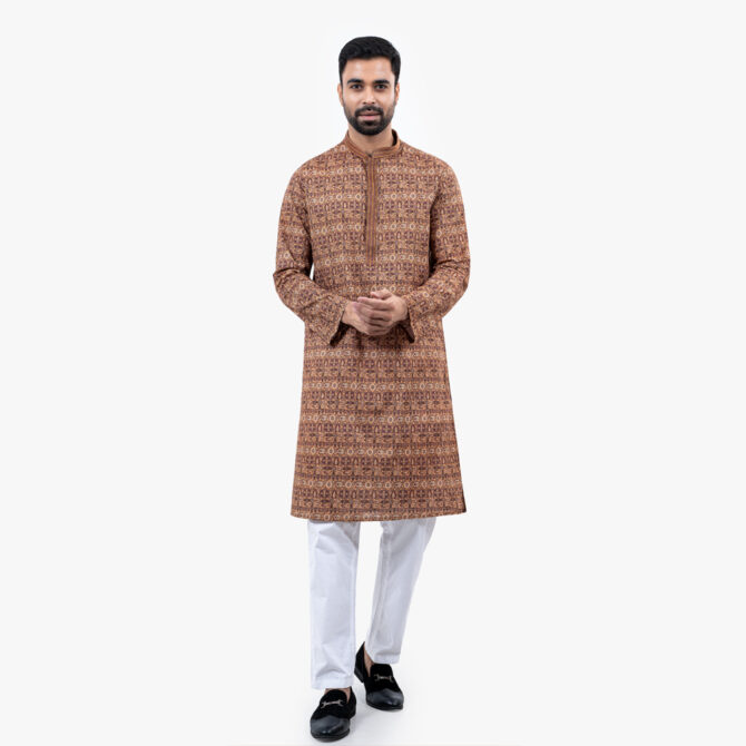 Lubnan Men’s Regular Fit Peanut Color Panjabi