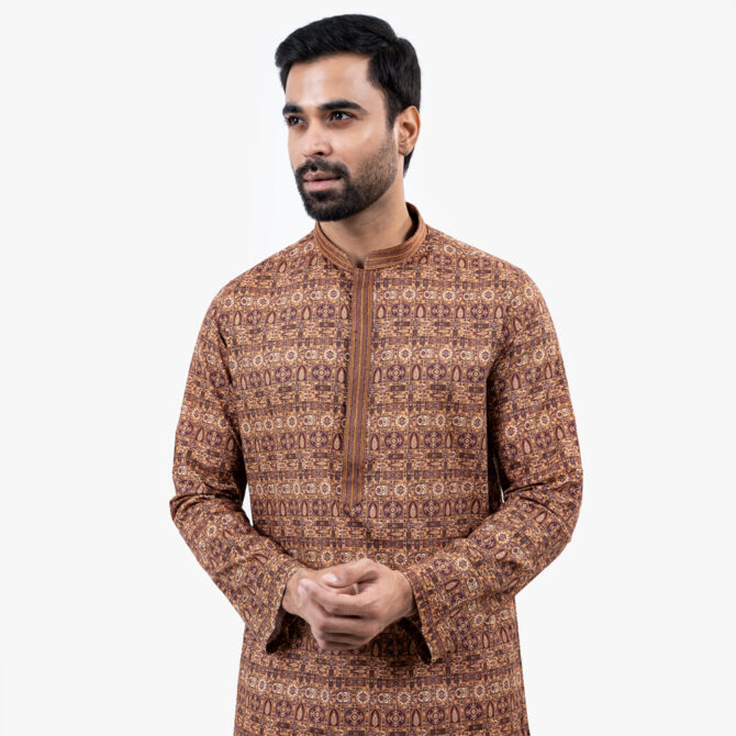 Lubnan Men’s Regular Fit Peanut Color Panjabi