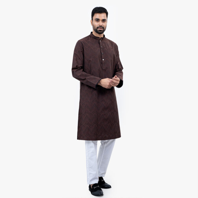 Lubnan Men’s Regular Fit Coffee Color Panjabi