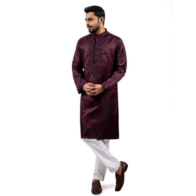 Lubnan Men’s Regular Fit Cherry Color Premium Panjabi