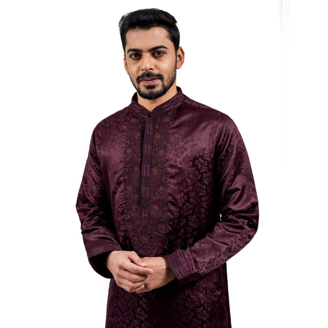 Lubnan Men’s Regular Fit Cherry Color Premium Panjabi