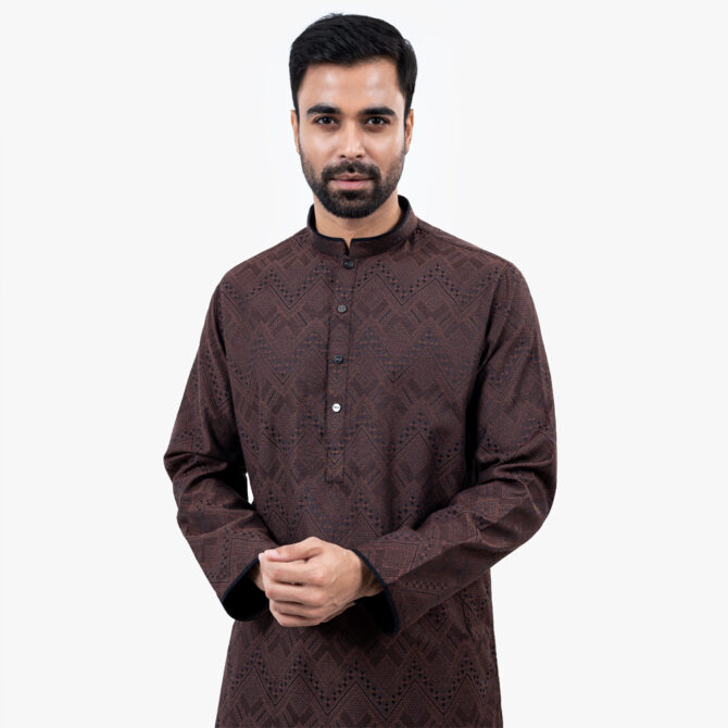 Lubnan Men’s Regular Fit Coffee Color Panjabi