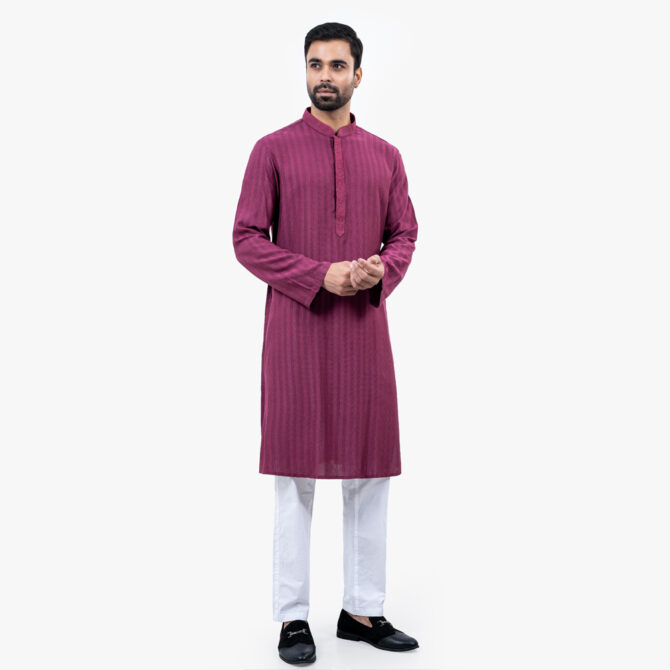Lubnan Men’s Regular Fit Lite Maroon Color Panjabi