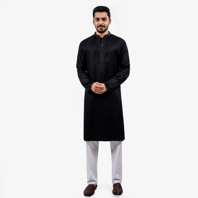 Lubnan Men’s Regular Fit Black Color Panjabi
