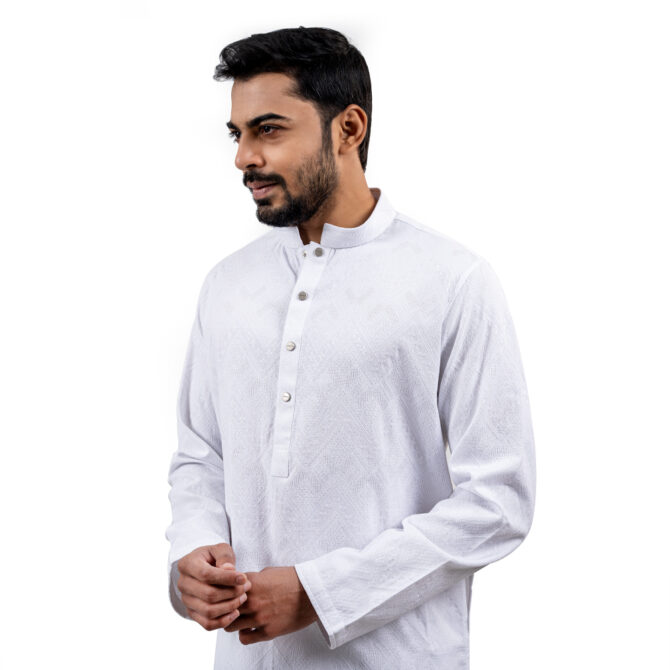 Lubnan Men’s Regular Fit White Color Panjabi