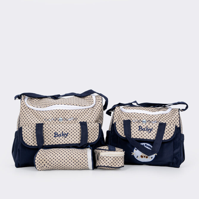 Imported Navy Blue & Cream Color Stylish All-in-One Mother’s Bag