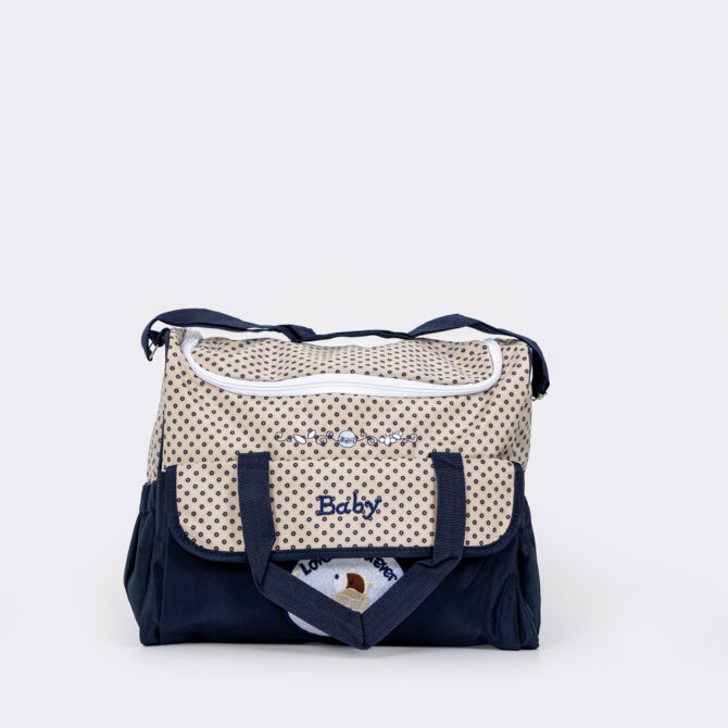 Imported Navy Blue & Cream Color Stylish All-in-One Mother’s Bag