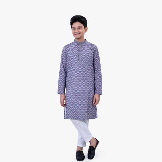Boys Blue Printed Panjabi