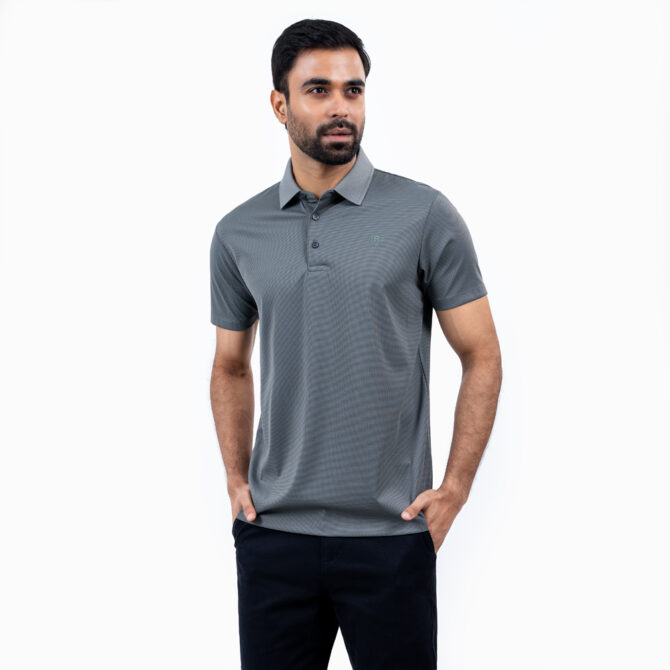 Richman Dark Ash Color Half Sleeve Polo Shirt