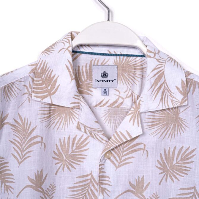 Men’s White Color Floral Printed Half Sleeve Hawaiian Shirt