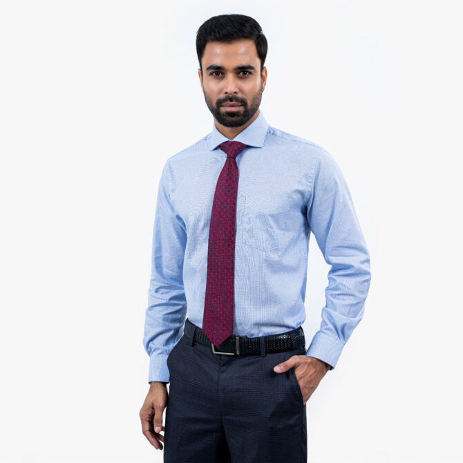 Men’s Blue Color Full Sleeve Regular Fit Formal Shirt
