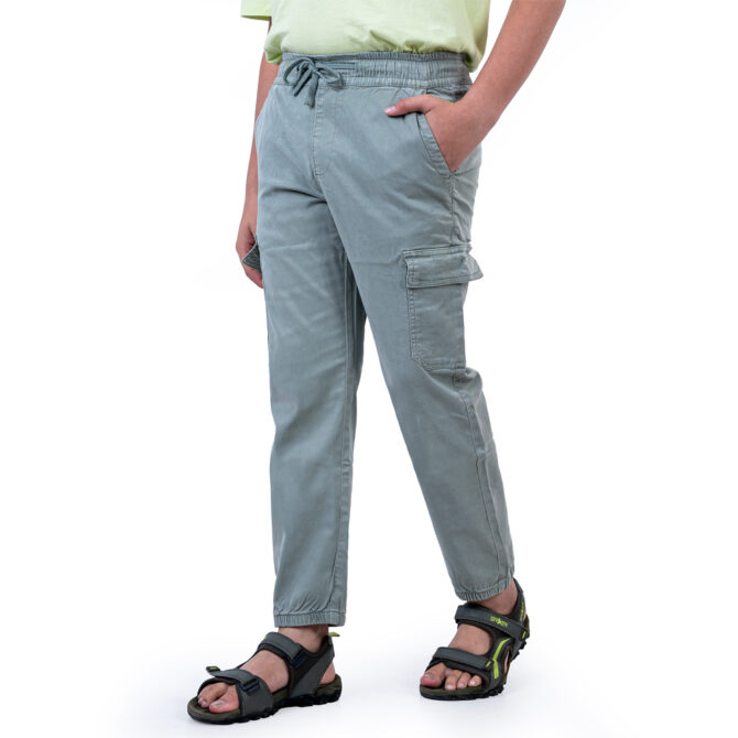 iNFINITY Lite Green Color Boys Stylish Gabardine Pant