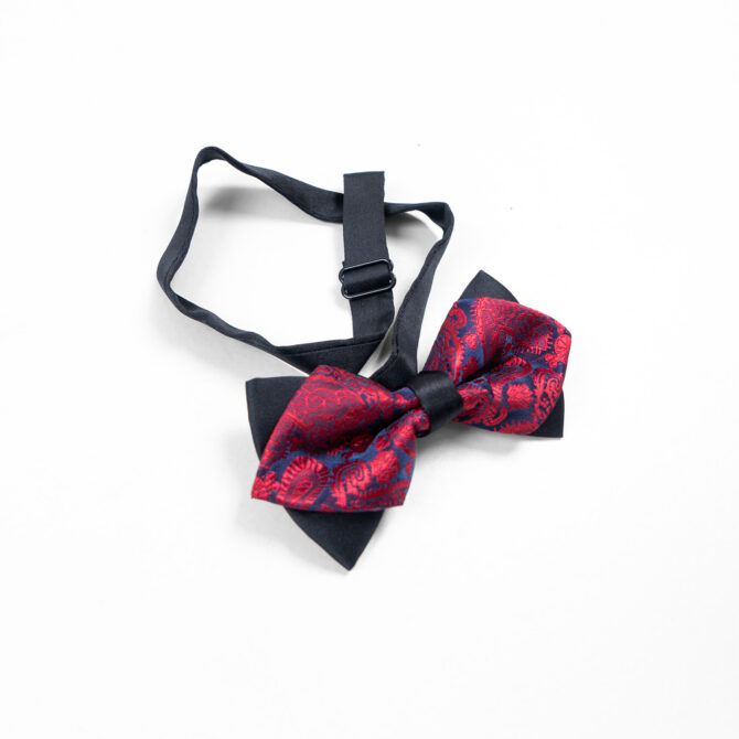 Wine Red Paisley Silk Bow Tie