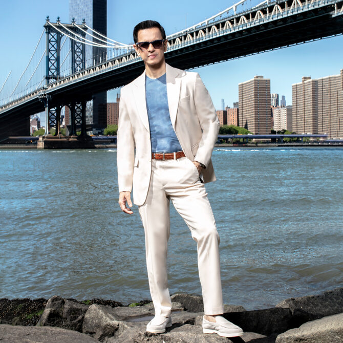 Premium Beige Colour Blazer by RICHMAN