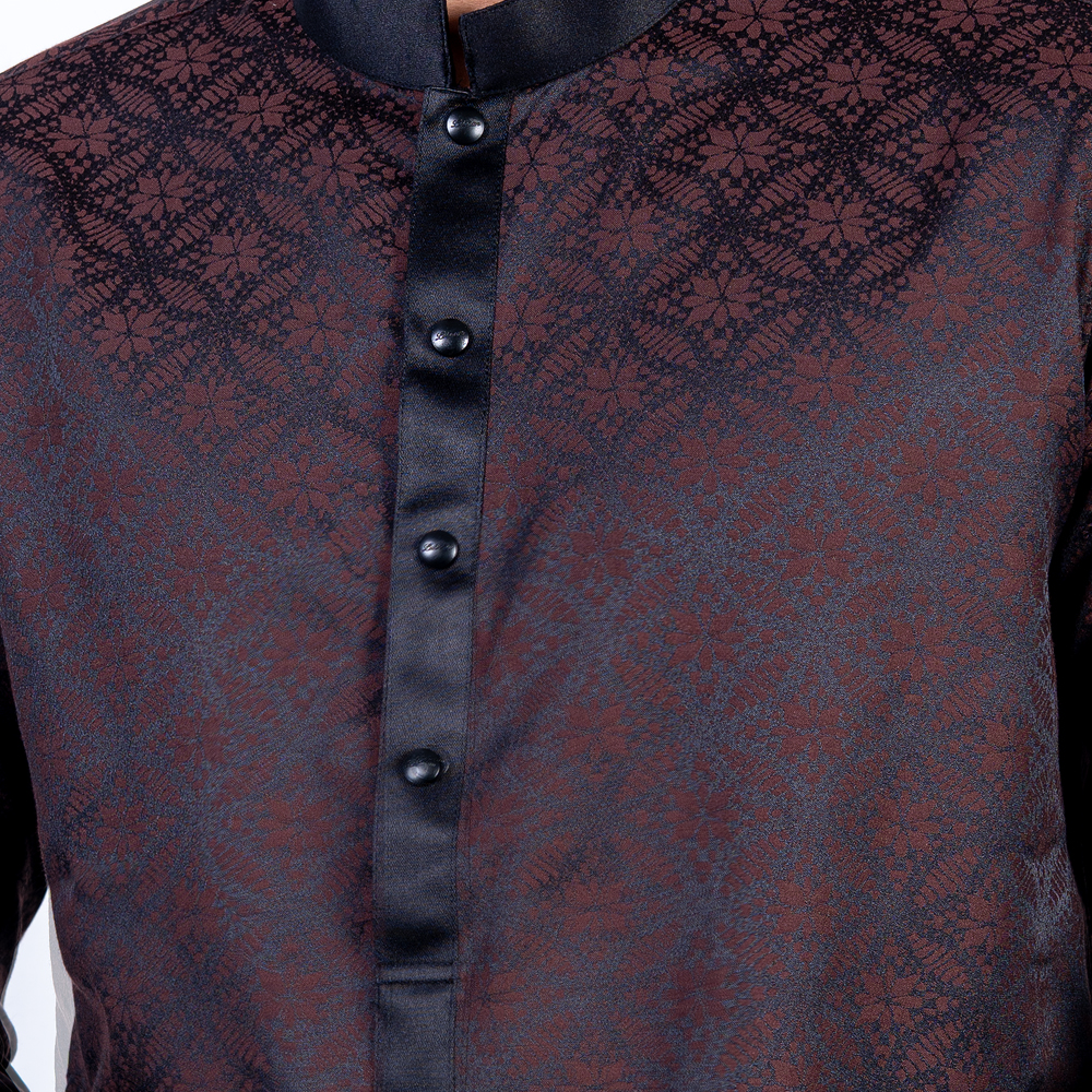 LUBNAN Men’s Slim Fit Coffee Color Premium Panjabi