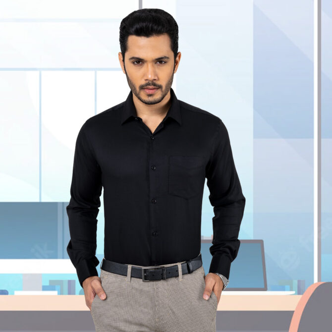 Premium Black Formal Shirt by Richman