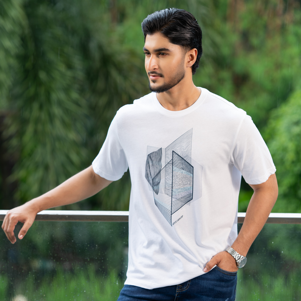 Richman White Color Round Neck T-Shirt